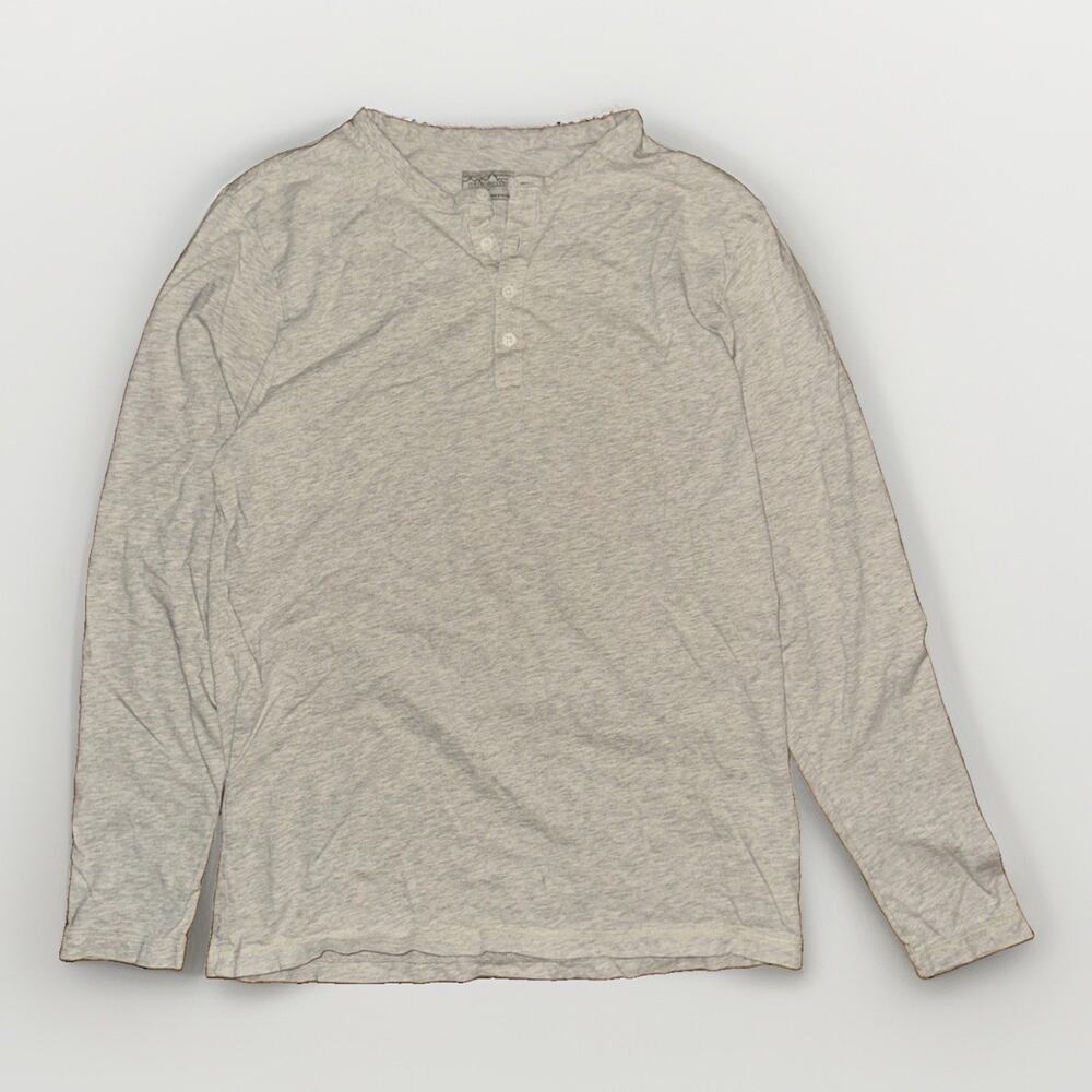Patagonia Long Sleeve Henley T-Shirt Oatmeal Grey Medium 18x26